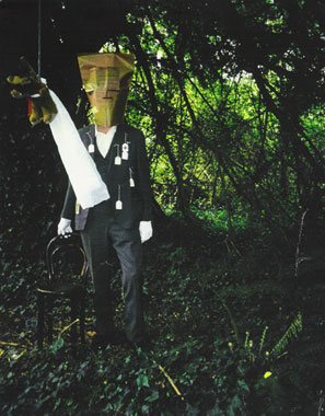 Danny McCarthy:  The Final silence is louder than the last word , 2000, performance artwork, Museum in the Woods, Ballyanan; courtesy the artist
